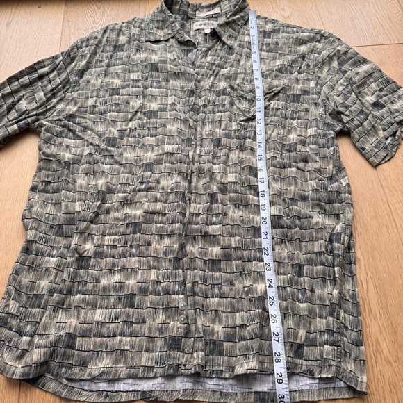 VINTAGE CAMPIA SQUARE PLAID TAN AND BLACK BUTTON DOWN SHIRT - XL - Picture 8 of 10